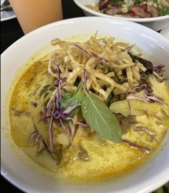 Golden Triangle Curry Beef Noodles.