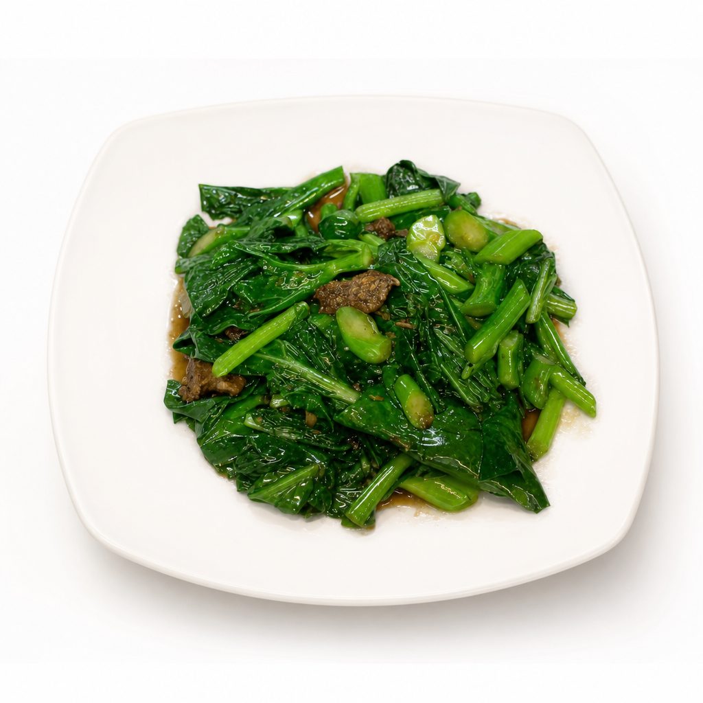 Sauteed Chinese Broccoli with Salted Fish.