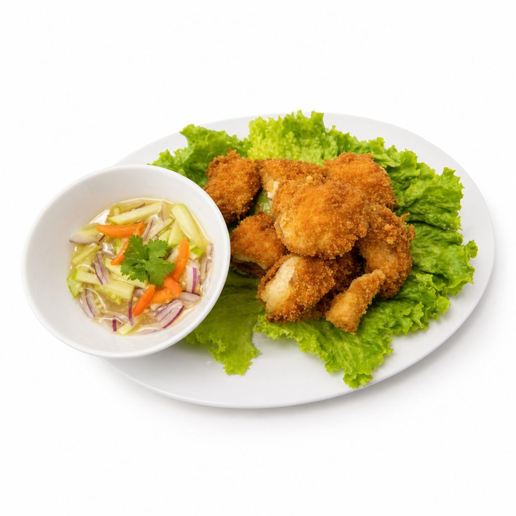 Fried Fish / Green Apple.