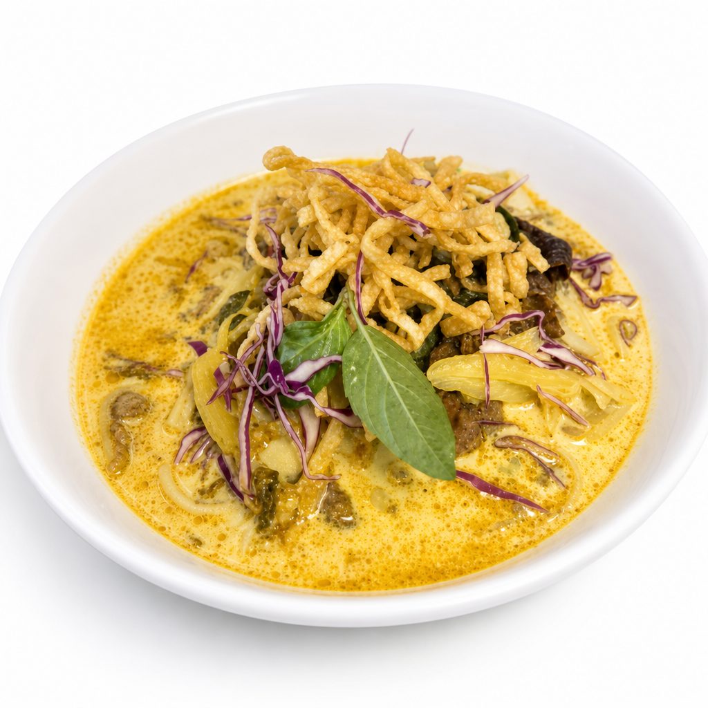 Golden Triangle Curry Beef Noodles.