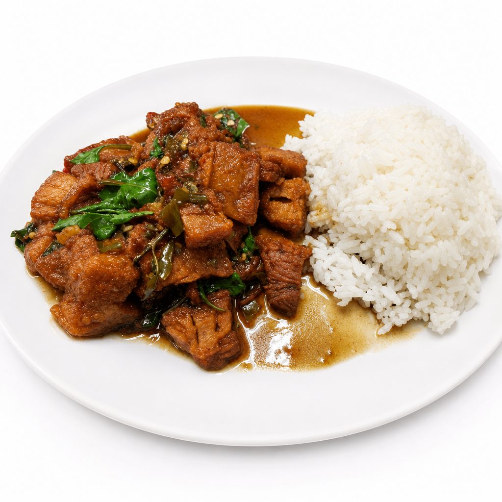 Pad Kra Pao Moo Grob.