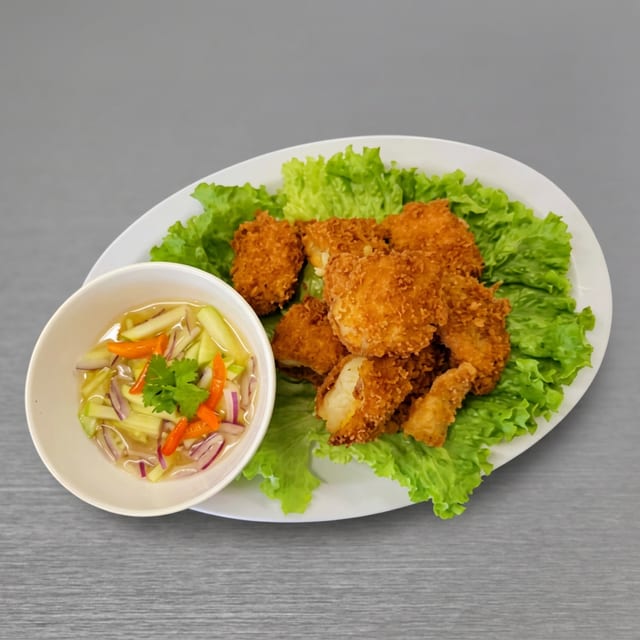 Fried Fish / Green Apple.