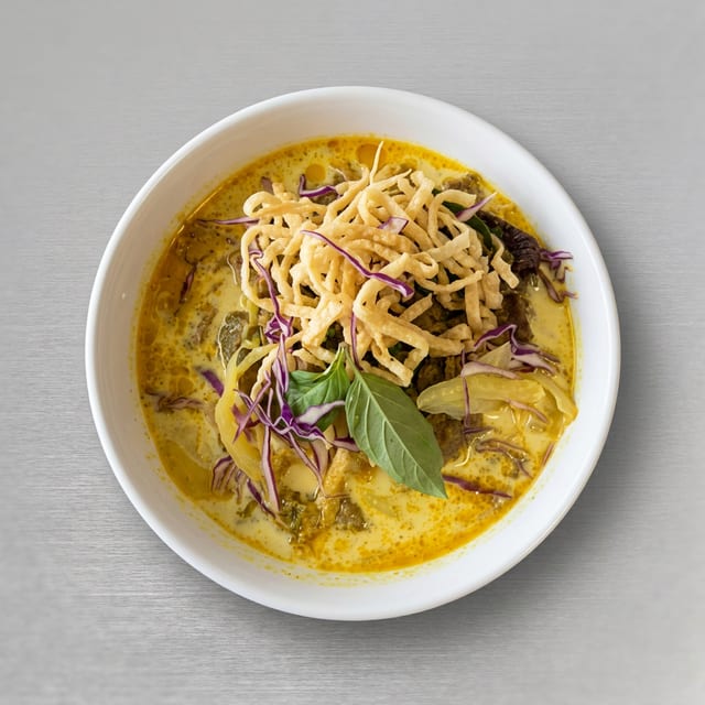 Golden Triangle Curry Beef Noodles.